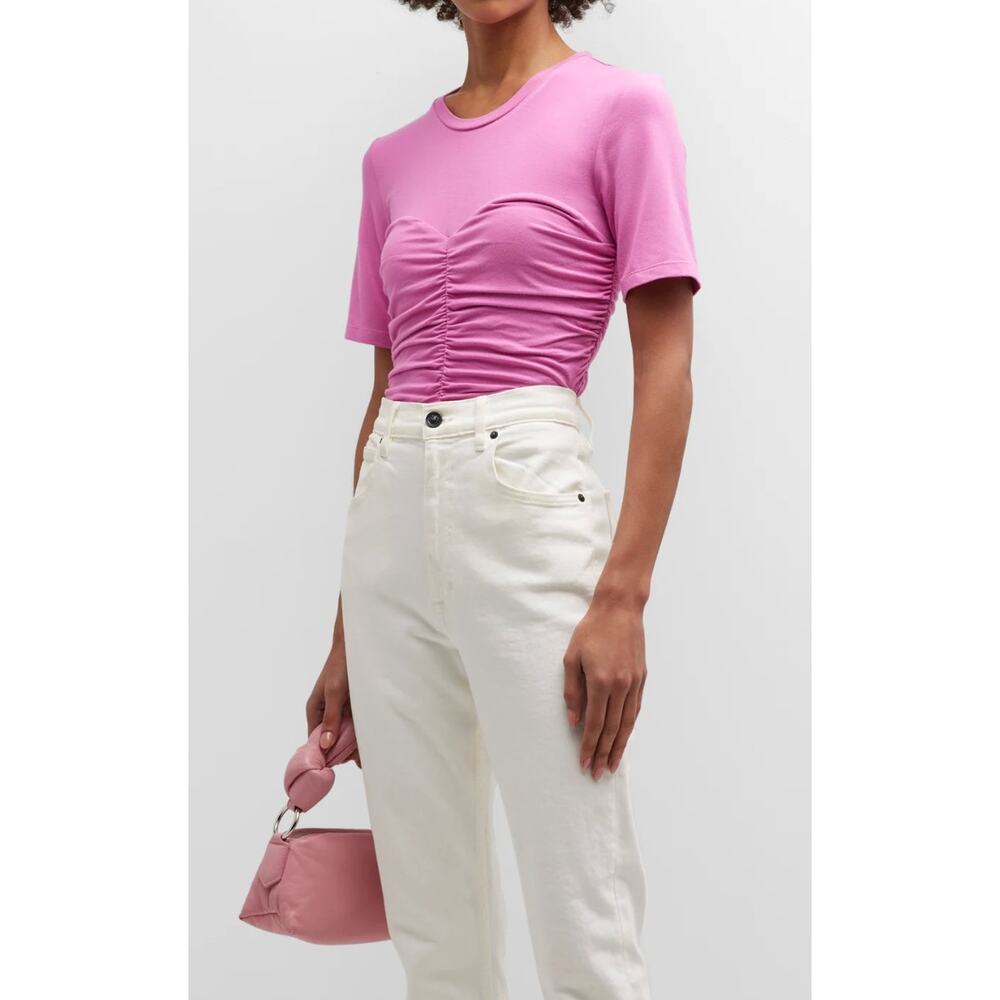 NEW JONATHAN SIMKHAI tansy jersey top in opera pink SMALL